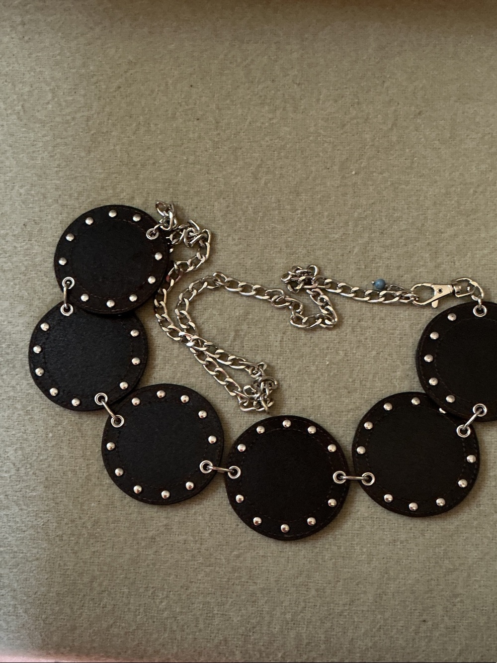 Chico's Black and Turquoise Beaded Disc Chain Belt - Picture 4 of 4